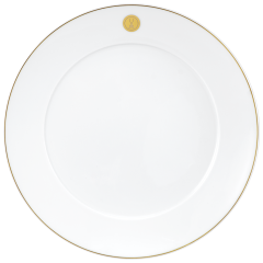 Charger Plate, Shape "No 41", Swords Luxury Gold, swords medallion, gold rim, Ø 33 cm
