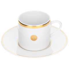 Espresso cup & saucer, Swords Luxury Gold, swords medallion, gold rim, V 0,05 l