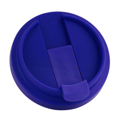 Plastic lid for coffee to go mug, dark blue