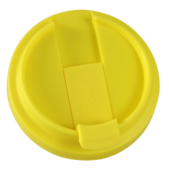 Plastic lid for coffee to go mug, yellow