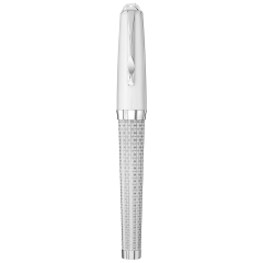 MEISSEN® Porcelain Royal Seal Fountain Pen, Mesh platinum, H 18,5 cm