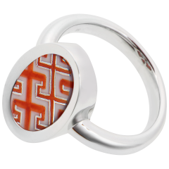 Ring SIGNET "Royal Palace" Red/Platinum