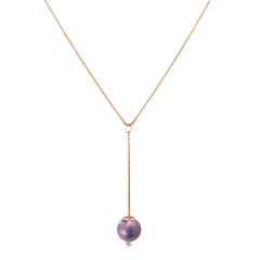 Necklace Pearl Collection Lilac long, 750 rose gold, composed of necklace, length 63cm, variable eylet at 60cm and pendant