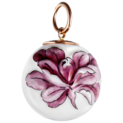 Pendant "Boule" Tuberose relief in Purple, Ø 1,9 cm