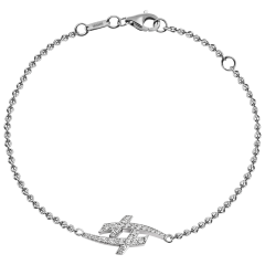 Bracelet Swords Pavé, 750 white gold, 30 brilliants approx. 0,38 ct, TW, VSI, full cut good, length of chain 19 cm, variable eyele