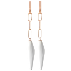 Earrings Bloom Collection, 925 silver rose plated with 2  flower buds in porcelain