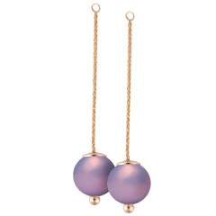 Add on to ear studs Pearl Collection Lilac, 750 rose gold, 2 porcelain pearls 12mm each