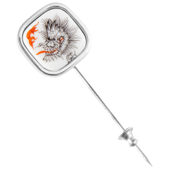 Pin Ming dragon black, 925 sterling silver