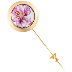 Pin Lilly, 925 Silver gold plated, 2,2 x 4 cm