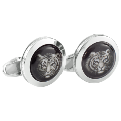 Cufflinks Tiger, 925 sterling silver