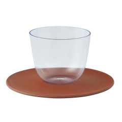 Espresso cup & saucer, LOBMEYR, "Alpha light blue", Boettger Stonewear, V 0,1 l