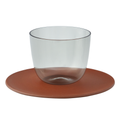 Espresso cup & saucer, LOBMEYR, "Alpha grey“, Boettger Stonewear, V 0,1 l