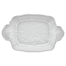 Serving dish, medium, Shape "Swan Service", white, L 33,5 cm