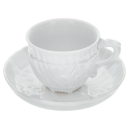 Espresso cup & saucer, Shape "Swan Service", white, V 0,1 l