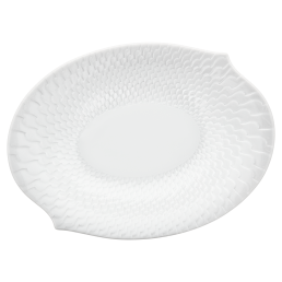 Serving dish, small, Shape "Waves Relief", white, L 21,5 cm