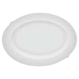 Platter, oval, Shape "Waves Relief", white, L 39 cm
