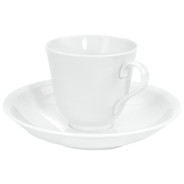Espresso cup & saucer, Shape "Paris", white, H 7 cm