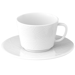 Cappuccino cup & saucer, Shape "Vitruv Graphic", white, V 0,2 l