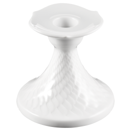 Candlestick, Shape "Waves Relief", white, H 8 cm