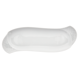 Dish, large, Shape "Waves Relief", white, L 25,5 cm