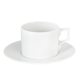 Coffe cup & saucer, relief trademark, Shape "Berlin", white, V 0,15 l