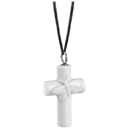 Pendant Crucifix butterfly in white, 750 white gold