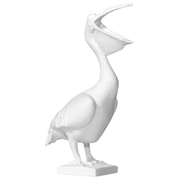 Bird Pelican, white, H 22 cm