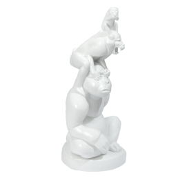 Monkey group Three monkeys, large, white, H 41 cm