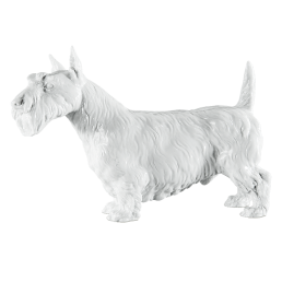 Dog Scottie, white, H 13 cm