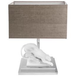Panther as table lamp, white, H 44 cm