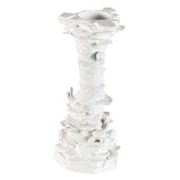 Candlestick Coral, white, H 21 cm