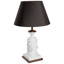 Table lamp with column of roses, white, H 55 cm