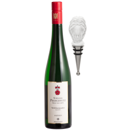 Wine set, 2-pcs, Schloss Proschwitz Weißburgunder 0,75 l, 12 % vol., Bottle top Lady
