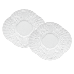 Gourmet Plate, flat, 2-pcs, Shape "Swan Service", white