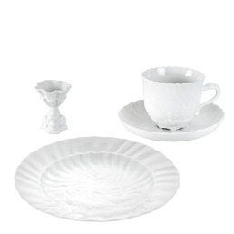 Breakfast set, 3-pcs, Shape "Swan Service", white