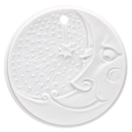 Moon, white, without glaze, H 4,2 cm