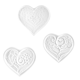 Christmas ornament set, 3-pcs, Medals white