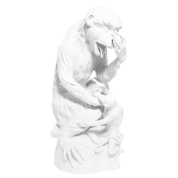 Monkey with pup, White, signature Meissen exclusive collection, limited, H 59 cm