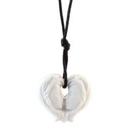 Pendant "Zodiacs " Gemini, white, bisque, 3 x 3,4 cm