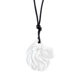 Pendant "Zodiacs " Leo, white, bisque, 3,4 x 3,3 cm