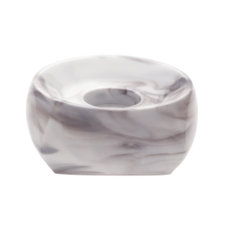 Candle stick, "Antarctica", straight candle, marbled light grey, 7 x 7 cm