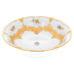 Bowl, Shape "B-Form", Strewn flowers, gold (bronze coloured), light, L  cm