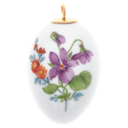 Easter egg, Vintage Flower Painting 2, Violet, H 4,5 cm