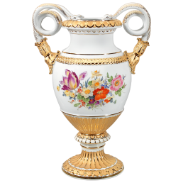 Vase with snake handles "Flower Bouquet", H 49 cm
