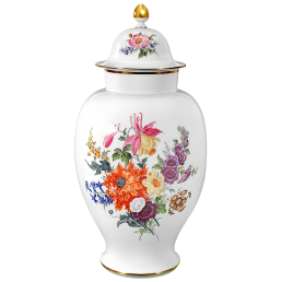Vase with lid "Flower Bouquet", H 64 cm