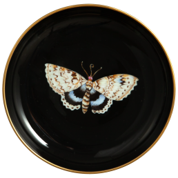 Dish with hanger, Blue Ribbon Butterfly on black background, Ø 13 cm