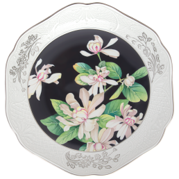 Dish, White-flowered Carolina Allspice Plant, Lim. 25, Ø 24 cm