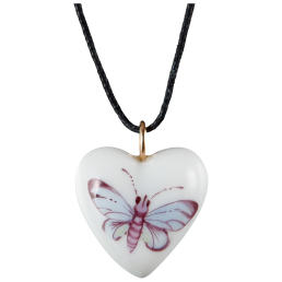 Pendant "Heart size L", Blue butterfly, 2,4 x 2 cm