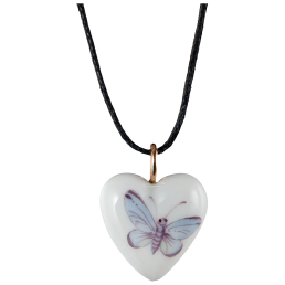 Pendant "Heart size M", Blue butterfly, 2,2 x 1,8 cm