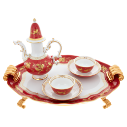 Dejeuner "Birds in gilt and scrolling leaves"